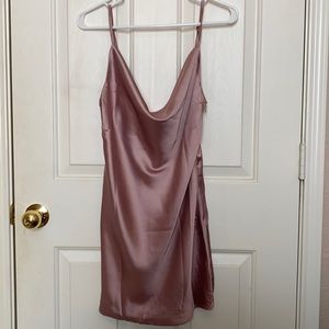 NWT Blush Cowl neck Satin Dress